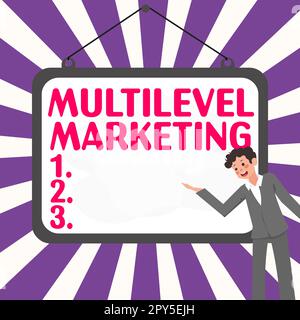 Segno che mostra il marketing multilivello. Parola per la strategia di marketing per la vendita di prodotti o servizi Foto Stock