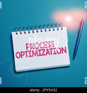 Ottimizzazione del processo dei sottotitoli concettuali. Concetto che significa migliorare l'efficienza delle organizzazioni massimizzare il throughput Foto Stock