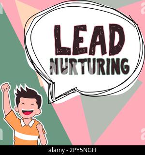 Scrittura manuale Lead Nurturing. Metodo di approccio aziendale per costruire un rapporto con i potenziali clienti Foto Stock