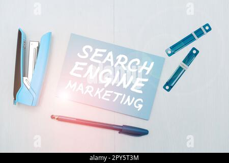 Introduzione sul mercato concettuale di Search Engine di didascalia. Business idea promuovere la visibilità del sito web sulle pagine dei risultati di ricerca Foto Stock