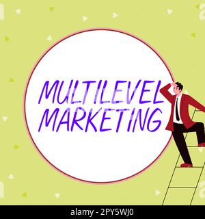 Segno che mostra il marketing multilivello. Concetto che significa strategia di marketing per la vendita di prodotti o servizi Foto Stock