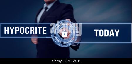 Ipocrita testo calligrafico. Concetto che significa condizione medica in cui la pressione sanguigna è estremamente alta Foto Stock