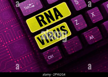 Testo che mostra l'ispirazione RNA Virus. Approccio aziendale le informazioni genetiche sui virus sono memorizzate sotto forma di RNA Foto Stock