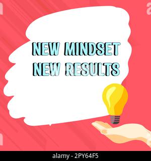 Segno che mostra nuovo mindset nuovi risultati. Vetrina aziendale aperta alle opportunità Nessun limite pensa più grande Foto Stock