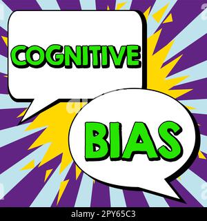 Bias cognitivo di visualizzazione concettuale. Parola scritta sul trattamento psicologico per i disturbi mentali Foto Stock