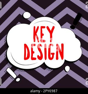 Simbolo di testo che mostra il disegno della chiave. Parola scritta su una realizzazione necessaria o molto importante di un concetto o di un'idea Foto Stock