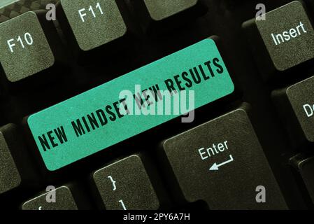 Didascalia concettuale nuovo mindset nuovi risultati. Panoramica aziendale aperta alle opportunità Nessun limite pensa più in grande Foto Stock