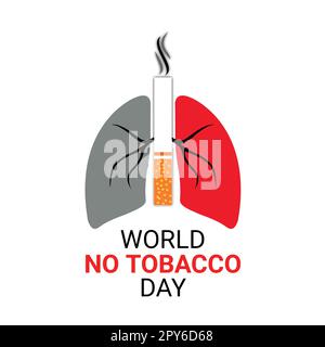 Mondo No Tobacco Day. Concetto di vacanza. Modello per sfondo, banner, biglietto, poster con iscrizione di testo. Illustrazione vettoriale Illustrazione Vettoriale