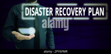 Visualizzazione concettuale piano di ripristino di emergenza. Foto concettuale con misure di backup contro situazioni pericolose Foto Stock