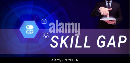 Didascalia concettuale - Gap di abilità. Concetto aziendale che fa riferimento alla debolezza o alla limitazione della conoscenza di una persona Foto Stock