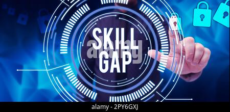 Didascalia concettuale - Gap di abilità. Approccio aziendale che fa riferimento alla debolezza o alla limitazione della conoscenza di una persona Foto Stock