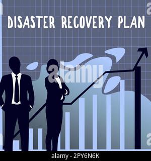 Firma che visualizza il piano di ripristino di emergenza. Foto concettuale con misure di backup contro situazioni pericolose Foto Stock