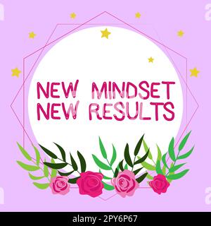 Segno che mostra nuovo mindset nuovi risultati. Approccio aziendale aperto alle opportunità Nessun limite pensa più in grande Foto Stock