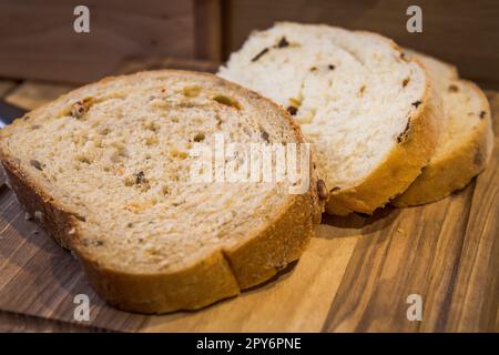 Primo piano della foto del concetto di fetta di pane Foto Stock