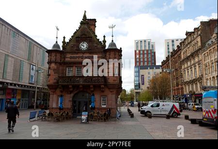 Caffè Nero in Piazza St Enoch, Glasgow era un ex ingresso della metropolitana Foto Stock