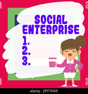 Didascalia di testo che presenta Social Enterprise. Concetto che significa business che fa soldi in un modo socialmente responsabile Foto Stock