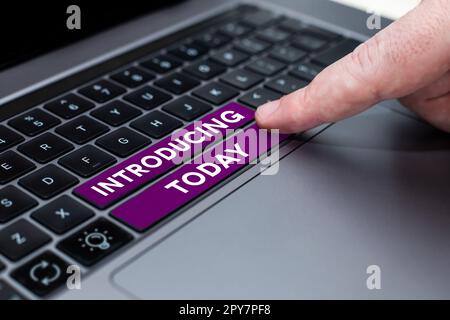 Introduzione al testo scritto a mano. Concetto che significa presentare un argomento o qualcuno approccio iniziale prima riunione Foto Stock