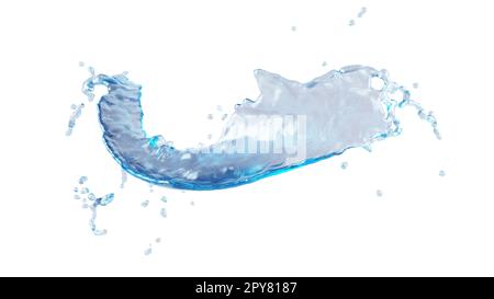 Immagine di uno spruzzo d'acqua trasparente. rendering 3d Foto Stock