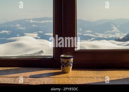 Primo piano sulla foto del concetto della soglia della finestra Foto Stock