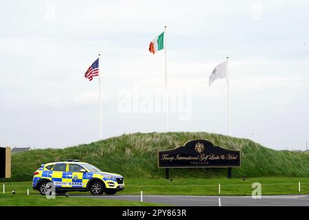 Una visione generale di Trump International Golf Links & Hotel a Doonbeg, Co. Clare precede l’arrivo dell’ex presidente americano Donald Trump durante la sua visita in Irlanda. Data immagine: Mercoledì 3 maggio 2023. Foto Stock