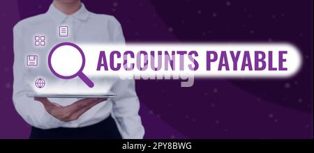 Firma che mostra i conti passivi. Le aziende mostrano il denaro dovuto da un'azienda ai propri fornitori come una responsabilità Foto Stock