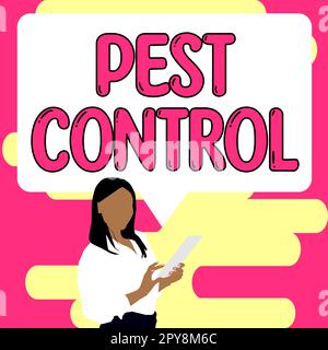 Didascalia testo che presenta Pest Control. Vetrina aziendale uccidendo insetti distruttivi che attacca raccolti e bestiame Foto Stock