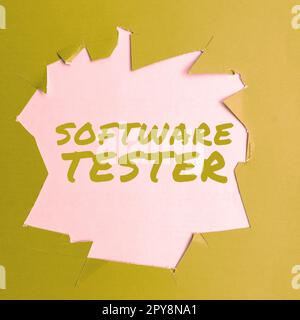 Tester software per la visualizzazione dei segnali. Idea aziendale implementata per proteggere il software da attacchi dannosi Foto Stock