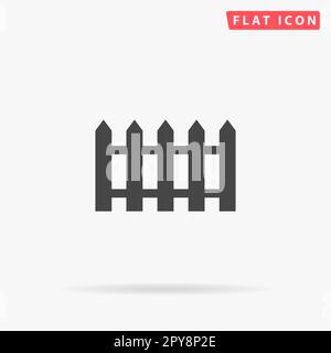 Icona fence. Semplice simbolo nero piatto con ombra su sfondo bianco. Pittogramma di illustrazione vettoriale Foto Stock
