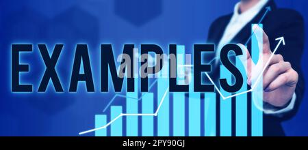 Testo che mostra esempi di ispirazione. Word per foto esempio modello di esempio per seguire la spiegazione della Guida per esempio Foto Stock