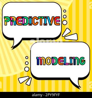 Scrittura con visualizzazione del testo Predictive Modeling (modellazione predittiva). Strategia concettuale di manutenzione fotografica basata sull'analisi predittiva Foto Stock