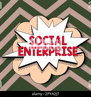 Ispirazione che mostra il segno Social Enterprise. Fotografia concettuale Business che fa soldi in un modo socialmente responsabile Foto Stock