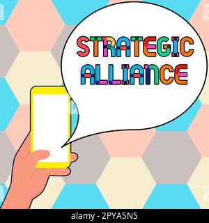 Presentazione concettuale Alleanza strategica. Parola scritta su un legame tra stati, partiti, individui sul raggiungimento degli obiettivi Foto Stock