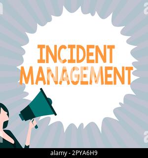 Didascalia concettuale Incident Management. Parola scritta sulla procedura per restituire il Servizio a normali rischi corretti Foto Stock