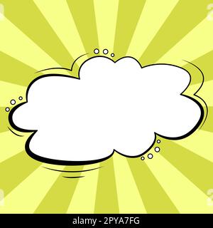 Fumetto vuoto Speech Bubble con Copy Space e colorful Doodles. Foto Stock