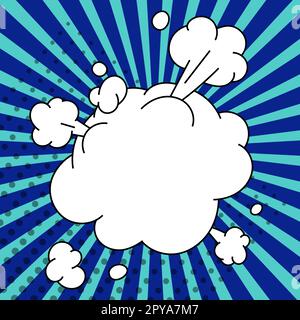Fumetto vuoto Speech Bubble con Copy Space e colorful Doodles. Foto Stock