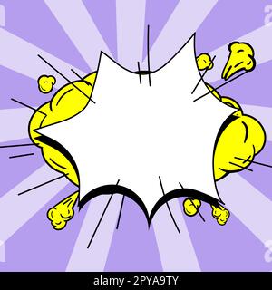 Fumetto vuoto Speech Bubble con Copy Space e colorful Doodles. Foto Stock
