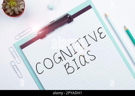 Bias cognitivo di visualizzazione concettuale. Parola per il trattamento psicologico per i disturbi mentali Foto Stock