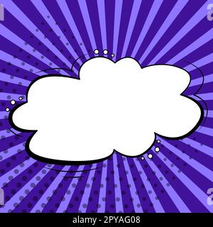 Fumetto vuoto Speech Bubble con Copy Space e colorful Doodles. Foto Stock