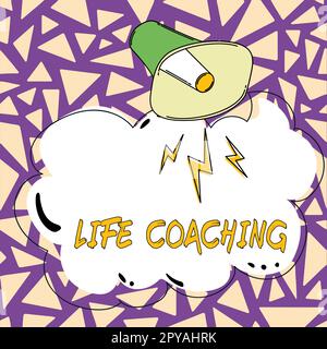 Didascalia di testo che presenta Life Coaching. Approccio aziendale migliorare la vita attraverso le sfide ci incoraggia nelle nostre carriere Foto Stock