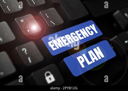 Didascalia concettuale piano di emergenza. Concetto che significa procedure per la risposta alle emergenze importanti essere preparati Foto Stock