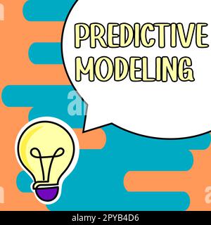 Scrittura manuale del testo Predictive Modeling (modellazione predittiva). Strategia di manutenzione della vetrina aziendale basata sull'analisi predittiva Foto Stock