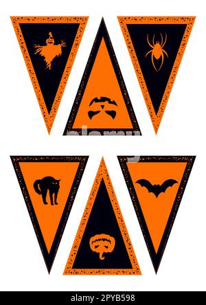 Collezione Halloween Garland, per la festa di Halloween Illustrazione Vettoriale