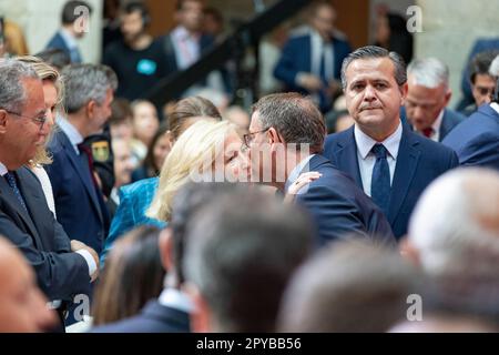 Feijoo. Alberto Núñez Feijoo. Politico, senatore nei Cortes Generales per designazione del Parlamento della Galizia e attuale presidente PP Foto Stock