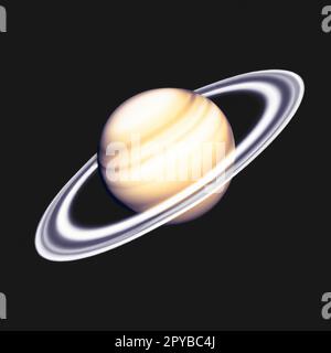 Saturno è un pianeta gigante gassoso. Saturno prende il nome dal dio romano dell'agricoltura. Saturno è il sesto pianeta in termini di distanza dal Sole e il secondo pianeta più grande del sistema solare. Foto Stock