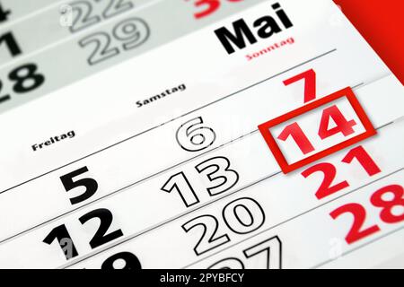 Calendario tedesco 2023 maggio 14 Domenica Foto Stock