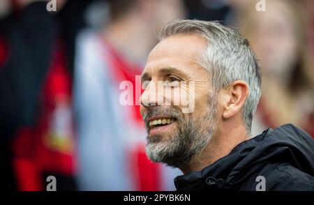 Leverkusen, Germania. 23rd Apr, 2023. Trainer Marco Rose (RBL) Bayer Leverkusen - RB Leipzig 23.04.2023 Copyright (nur für journalistische Zwecke) by Foto Stock