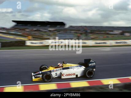 Gran Premio d'Europa 1985 - Brands Hatch - Vincitore Nigel Mansell in Williams Honda Foto Stock