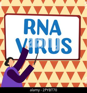 Visualizzazione concettuale RNA Virus. Concetto di business un'informazione genetica del virus viene memorizzata sotto forma di RNA Foto Stock