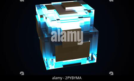 Cubi digitali in vetro Foto Stock