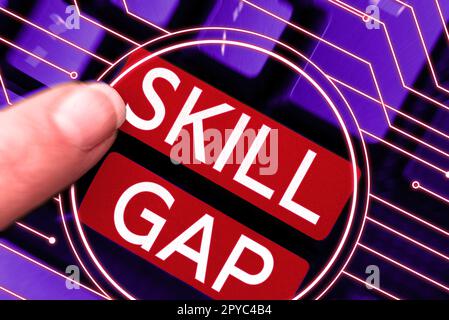 Didascalia concettuale - Gap di abilità. Approccio aziendale che fa riferimento alla debolezza o alla limitazione della conoscenza di una persona Foto Stock